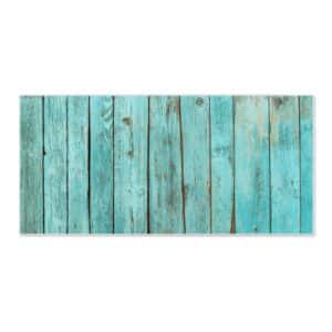 Banjado Magnettafel 78x37cm Magnetwand  Weiß Aus Metall Magnetpinnwand Pinnwand Inkl. 4 Magnete Motiv Blaues Holz
