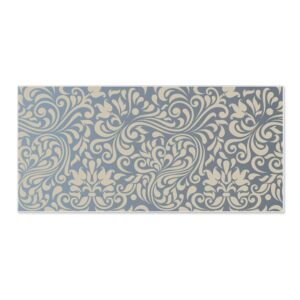 Banjado Magnettafel 78x37cm Magnetwand  Weiß Aus Metall Magnetpinnwand Pinnwand Inkl. 4 Magnete Motiv Blaues Ornament