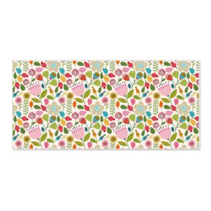 Banjado Magnettafel 78x37cm Magnetwand  Weiß Aus Metall Magnetpinnwand Pinnwand Inkl. 4 Magnete Motiv Blumen Naiv