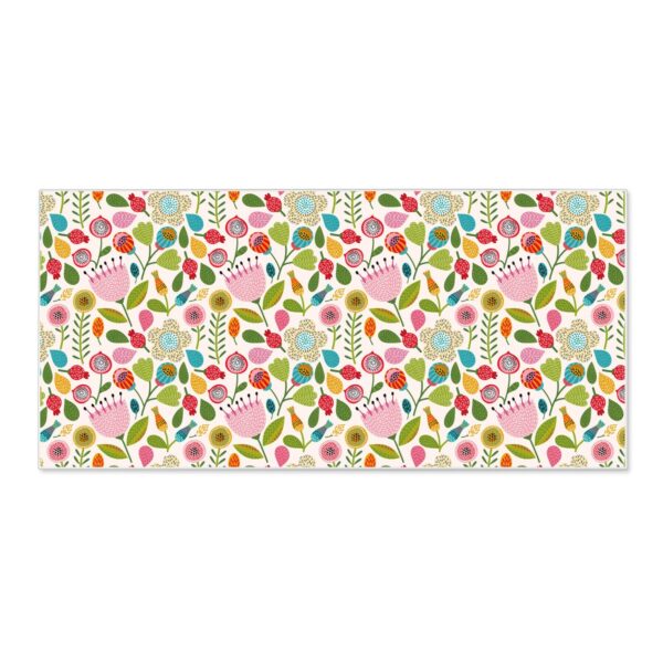 Banjado Magnettafel 78x37cm Magnetwand  Weiß Aus Metall Magnetpinnwand Pinnwand Inkl. 4 Magnete Motiv Blumen Naiv