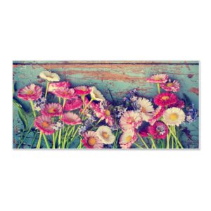 Banjado Magnettafel 78x37cm Magnetwand  Weiß Aus Metall Magnetpinnwand Pinnwand Inkl. 4 Magnete Motiv Blumenpfücken