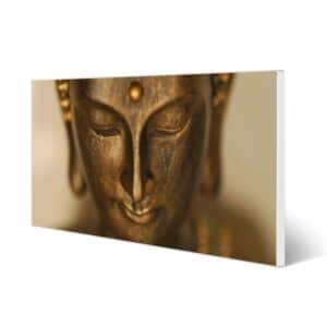 Banjado Magnettafel 78x37cm Magnetwand  Weiß Aus Metall Magnetpinnwand Pinnwand Inkl. 4 Magnete Motiv Buddha Gold