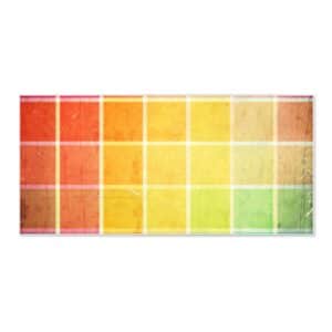 Banjado Magnettafel 78x37cm Magnetwand  Weiß Aus Metall Magnetpinnwand Pinnwand Inkl. 4 Magnete Motiv Bunte Glasbausteine