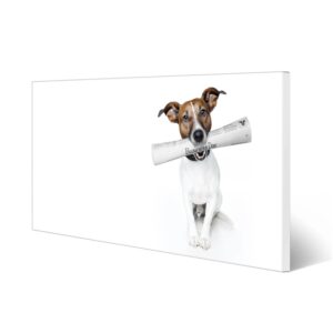 Banjado Magnettafel 78x37cm Magnetwand  Weiß Aus Metall Magnetpinnwand Pinnwand Inkl. 4 Magnete Motiv Business Day