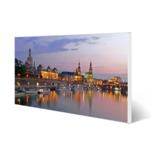 Banjado Magnettafel 78x37cm Magnetwand  Weiß Aus Metall Magnetpinnwand Pinnwand Inkl. 4 Magnete Motiv Dresden