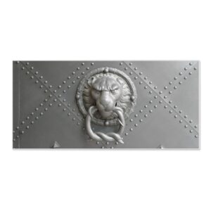 Banjado Magnettafel 78x37cm Magnetwand  Weiß Aus Metall Magnetpinnwand Pinnwand Inkl. 4 Magnete Motiv Eisentor