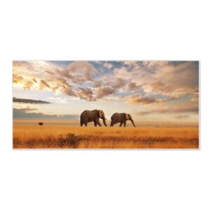 Banjado Magnettafel 78x37cm Magnetwand  Weiß Aus Metall Magnetpinnwand Pinnwand Inkl. 4 Magnete Motiv Elefanten