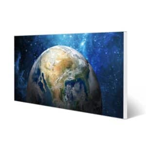 Banjado Magnettafel 78x37cm Magnetwand  Weiß Aus Metall Magnetpinnwand Pinnwand Inkl. 4 Magnete Motiv Erdkugel