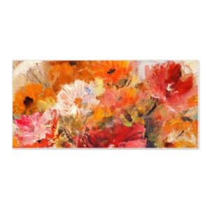 Banjado Magnettafel 78x37cm Magnetwand  Weiß Aus Metall Magnetpinnwand Pinnwand Inkl. 4 Magnete Motiv Fallende Blumen