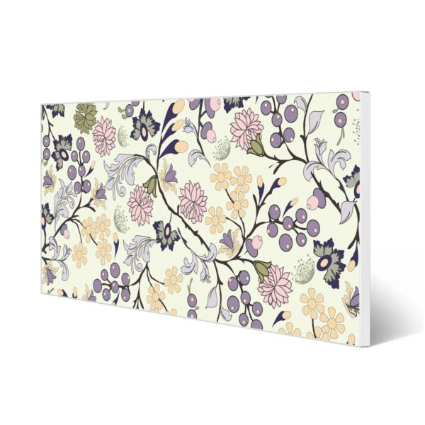 Banjado Magnettafel 78x37cm Magnetwand  Weiß Aus Metall Magnetpinnwand Pinnwand Inkl. 4 Magnete Motiv Florale Tapete