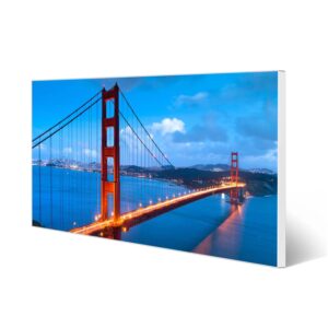 Banjado Magnettafel 78x37cm Magnetwand  Weiß Aus Metall Magnetpinnwand Pinnwand Inkl. 4 Magnete Motiv Golden Gate Bridge