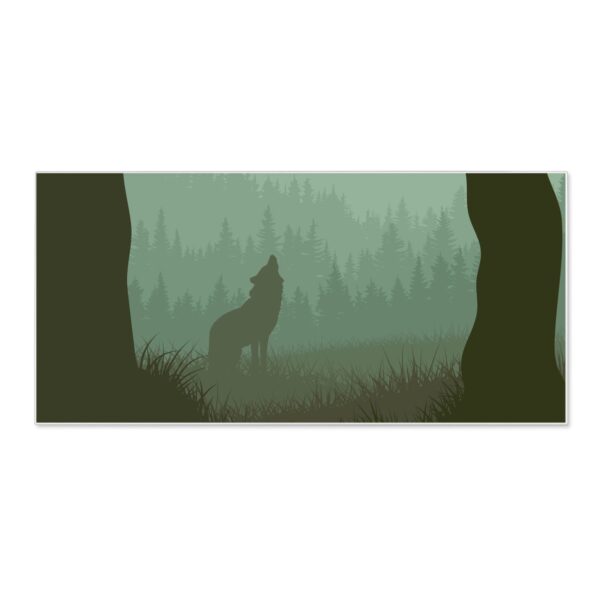 Banjado Magnettafel 78x37cm Magnetwand  Weiß Aus Metall Magnetpinnwand Pinnwand Inkl. 4 Magnete Motiv Heulender Wolf