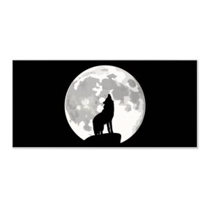 Banjado Magnettafel 78x37cm Magnetwand  Weiß Aus Metall Magnetpinnwand Pinnwand Inkl. 4 Magnete Motiv Heulender Wolf Sw