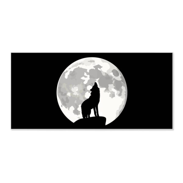 Banjado Magnettafel 78x37cm Magnetwand  Weiß Aus Metall Magnetpinnwand Pinnwand Inkl. 4 Magnete Motiv Heulender Wolf Sw