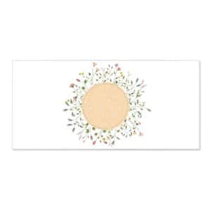 Banjado Magnettafel 78x37cm Magnetwand  Weiß Aus Metall Magnetpinnwand Pinnwand Inkl. 4 Magnete Motiv Hibiskus Kreis