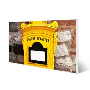 Banjado Magnettafel 78x37cm Magnetwand  Weiß Aus Metall Magnetpinnwand Pinnwand Inkl. 4 Magnete Motiv Historischer Postkasten
