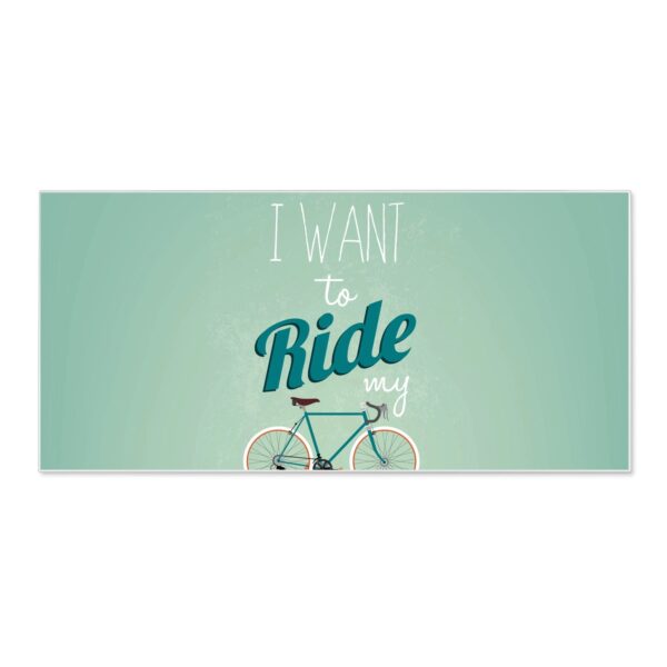 Banjado Magnettafel 78x37cm Magnetwand  Weiß Aus Metall Magnetpinnwand Pinnwand Inkl. 4 Magnete Motiv I Want To Ride My Bike