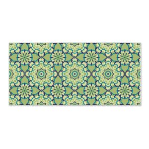Banjado Magnettafel 78x37cm Magnetwand  Weiß Aus Metall Magnetpinnwand Pinnwand Inkl. 4 Magnete Motiv Kaleidoscop Grün