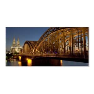 Banjado Magnettafel 78x37cm Magnetwand  Weiß Aus Metall Magnetpinnwand Pinnwand Inkl. 4 Magnete Motiv Köln