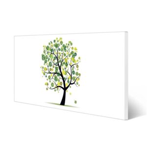 Banjado Magnettafel 78x37cm Magnetwand  Weiß Aus Metall Magnetpinnwand Pinnwand Inkl. 4 Magnete Motiv Laubzauberbaum