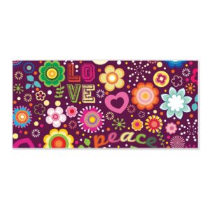 Banjado Magnettafel 78x37cm Magnetwand  Weiß Aus Metall Magnetpinnwand Pinnwand Inkl. 4 Magnete Motiv Love And Peace
