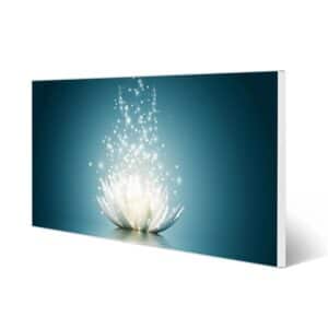 Banjado Magnettafel 78x37cm Magnetwand  Weiß Aus Metall Magnetpinnwand Pinnwand Inkl. 4 Magnete Motiv Magische Lotusblüte