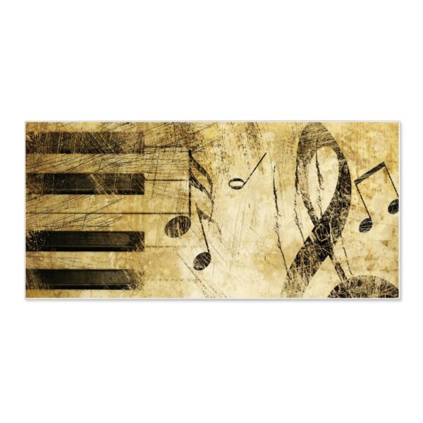 Banjado Magnettafel 78x37cm Magnetwand  Weiß Aus Metall Magnetpinnwand Pinnwand Inkl. 4 Magnete Motiv Music