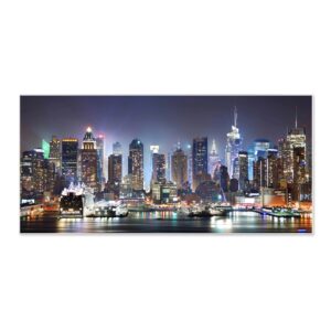 Banjado Magnettafel 78x37cm Magnetwand  Weiß Aus Metall Magnetpinnwand Pinnwand Inkl. 4 Magnete Motiv New York