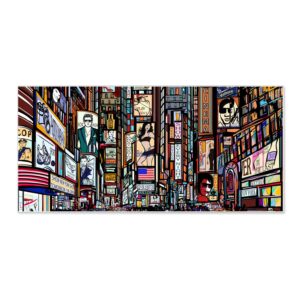 Banjado Magnettafel 78x37cm Magnetwand  Weiß Aus Metall Magnetpinnwand Pinnwand Inkl. 4 Magnete Motiv New York Show