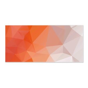 Banjado Magnettafel 78x37cm Magnetwand  Weiß Aus Metall Magnetpinnwand Pinnwand Inkl. 4 Magnete Motiv Orange Polygon