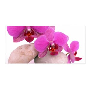 Banjado Magnettafel 78x37cm Magnetwand  Weiß Aus Metall Magnetpinnwand Pinnwand Inkl. 4 Magnete Motiv Orchidee