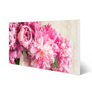 Banjado Magnettafel 78x37cm Magnetwand  Weiß Aus Metall Magnetpinnwand Pinnwand Inkl. 4 Magnete Motiv Pfingstrose