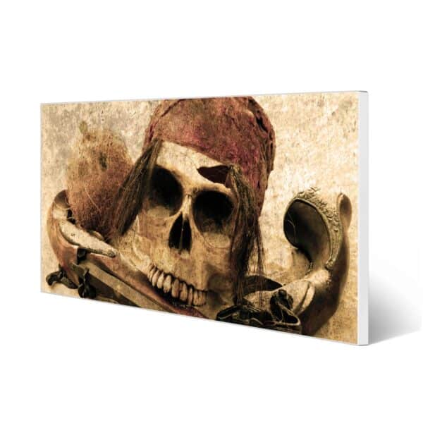 Banjado Magnettafel 78x37cm Magnetwand  Weiß Aus Metall Magnetpinnwand Pinnwand Inkl. 4 Magnete Motiv Pirat