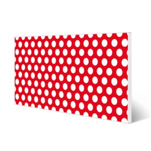 Banjado Magnettafel 78x37cm Magnetwand  Weiß Aus Metall Magnetpinnwand Pinnwand Inkl. 4 Magnete Motiv Punkte Rot