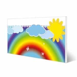 Banjado Magnettafel 78x37cm Magnetwand  Weiß Aus Metall Magnetpinnwand Pinnwand Inkl. 4 Magnete Motiv Regenbogen