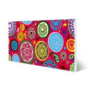 Banjado Magnettafel 78x37cm Magnetwand  Weiß Aus Metall Magnetpinnwand Pinnwand Inkl. 4 Magnete Motiv Retro Kreise