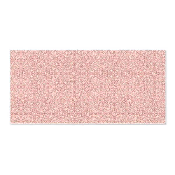 Banjado Magnettafel 78x37cm Magnetwand  Weiß Aus Metall Magnetpinnwand Pinnwand Inkl. 4 Magnete Motiv Rosa Arabesque