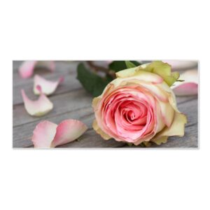 Banjado Magnettafel 78x37cm Magnetwand  Weiß Aus Metall Magnetpinnwand Pinnwand Inkl. 4 Magnete Motiv Rosa Rose