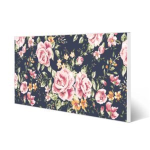 Banjado Magnettafel 78x37cm Magnetwand  Weiß Aus Metall Magnetpinnwand Pinnwand Inkl. 4 Magnete Motiv Rosen Auf Anthrazit