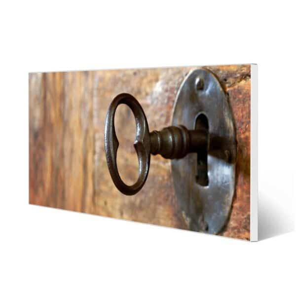 Banjado Magnettafel 78x37cm Magnetwand  Weiß Aus Metall Magnetpinnwand Pinnwand Inkl. 4 Magnete Motiv Schlüssel