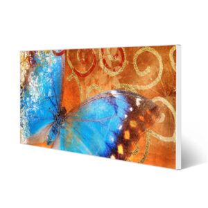 Banjado Magnettafel 78x37cm Magnetwand  Weiß Aus Metall Magnetpinnwand Pinnwand Inkl. 4 Magnete Motiv Schmetterling