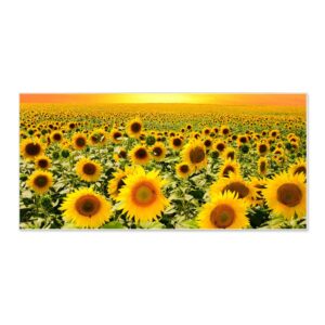 Banjado Magnettafel 78x37cm Magnetwand  Weiß Aus Metall Magnetpinnwand Pinnwand Inkl. 4 Magnete Motiv Sonnenblumenmeer