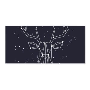 Banjado Magnettafel 78x37cm Magnetwand  Weiß Aus Metall Magnetpinnwand Pinnwand Inkl. 4 Magnete Motiv Sternbild Hirsch