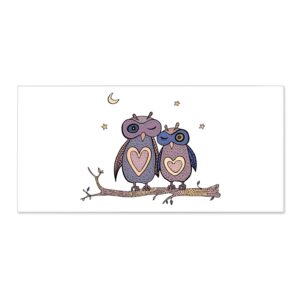 Banjado Magnettafel 78x37cm Magnetwand  Weiß Aus Metall Magnetpinnwand Pinnwand Inkl. 4 Magnete Motiv Verliebte Eulen
