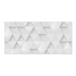 Banjado Magnettafel 78x37cm Magnetwand  Weiß Aus Metall Magnetpinnwand Pinnwand Inkl. 4 Magnete Motiv Weisse Dreiecke