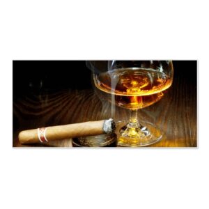 Banjado Magnettafel 78x37cm Magnetwand  Weiß Aus Metall Magnetpinnwand Pinnwand Inkl. 4 Magnete Motiv Whiskey & Cigar