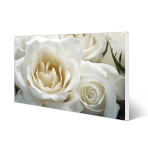 Banjado Magnettafel 78x37cm Magnetwand  Weiß Aus Metall Magnetpinnwand Pinnwand Inkl. 4 Magnete Motiv White Roses
