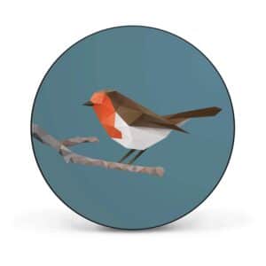 Banjado Magnettafel Rund Größe 47cm Magnetwand Schwarz Aus Metall Magnetpinnwand Pinnwand Motiv Abstrakter Vogel