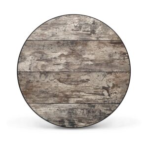 Banjado Magnettafel Rund Größe 47cm Magnetwand Schwarz Aus Metall Magnetpinnwand Pinnwand Motiv Alte Planken