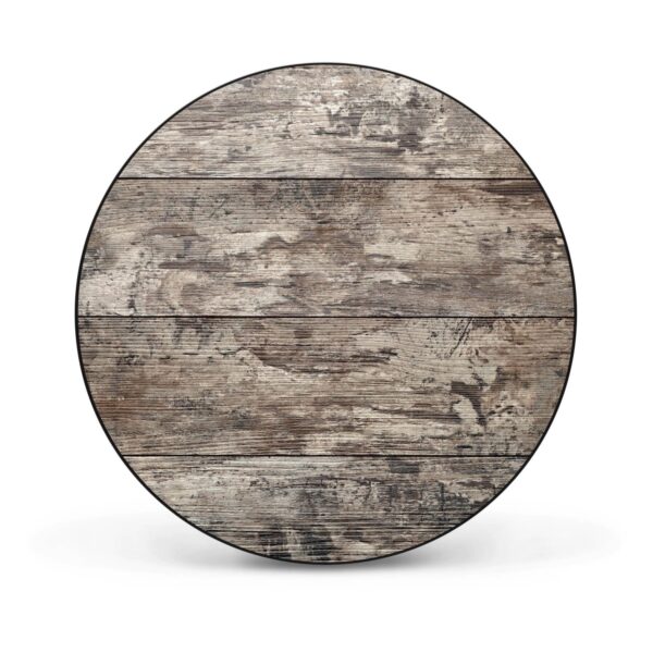 Banjado Magnettafel Rund Größe 47cm Magnetwand Schwarz Aus Metall Magnetpinnwand Pinnwand Motiv Alte Planken